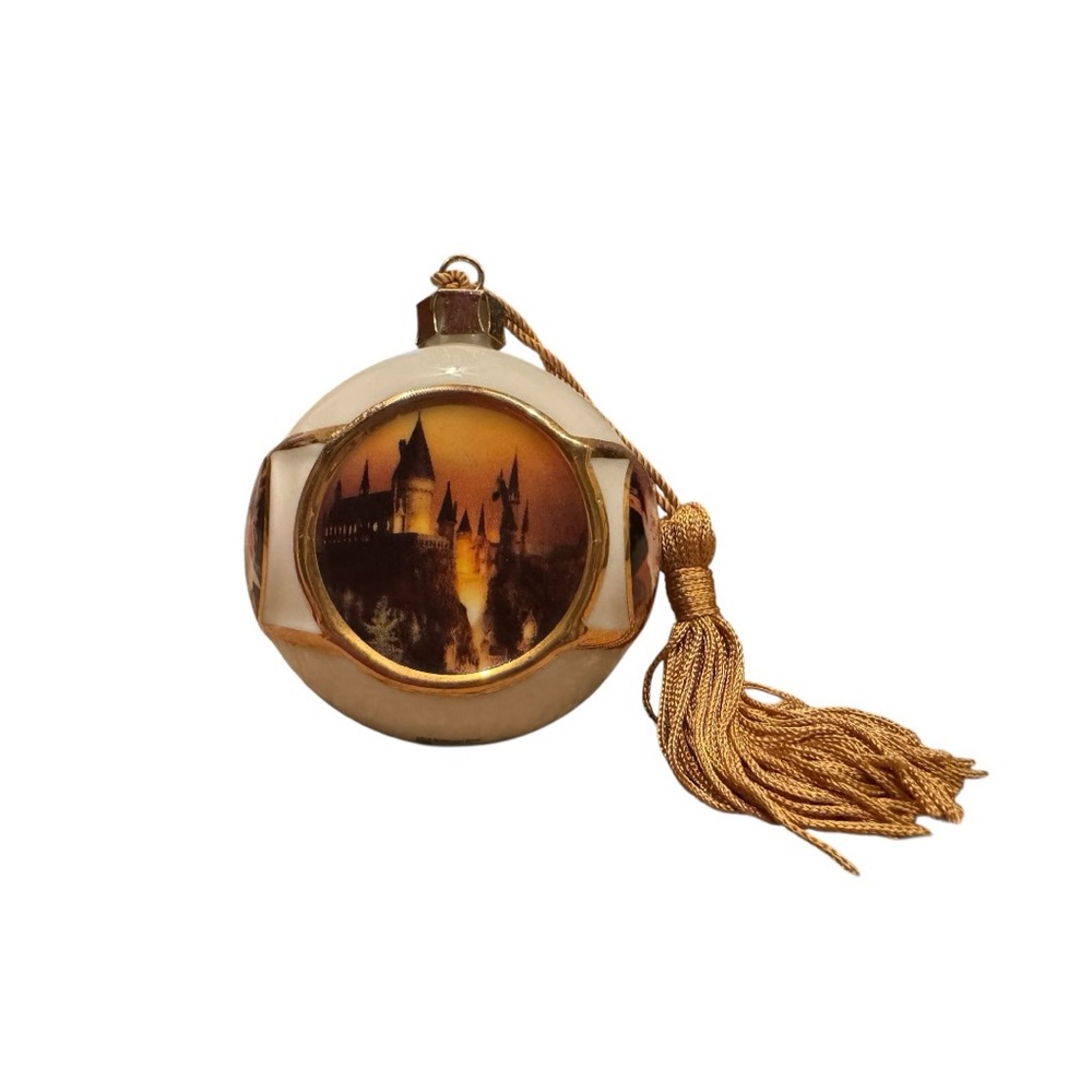 Wizarding World of Harry Potter Official Ceramic Hogwarts Gold Tassel Ornament
